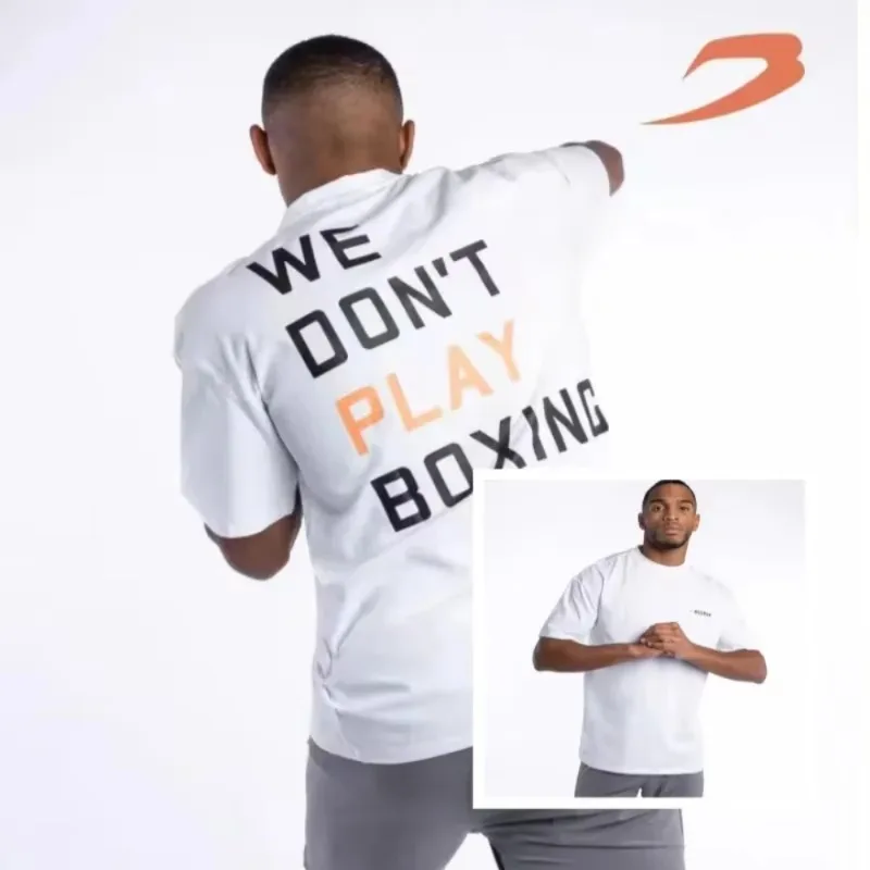 

Cotton BOX Boxing Short Sleeved Persian Raul New Boxing Suit British Loose Fighting Trend Brand 2025 Summer Men Women T Shirt