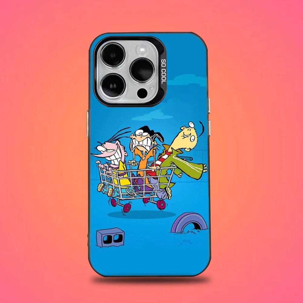 حافظة هاتف لطيفة Ed E-Edd N E-Eddys لهاتف iPhone 16,15,14,13,12,11,Pro,Max,Plus,Mini,XS,SE مضادة للسقوط باللون الأسود غير اللامع