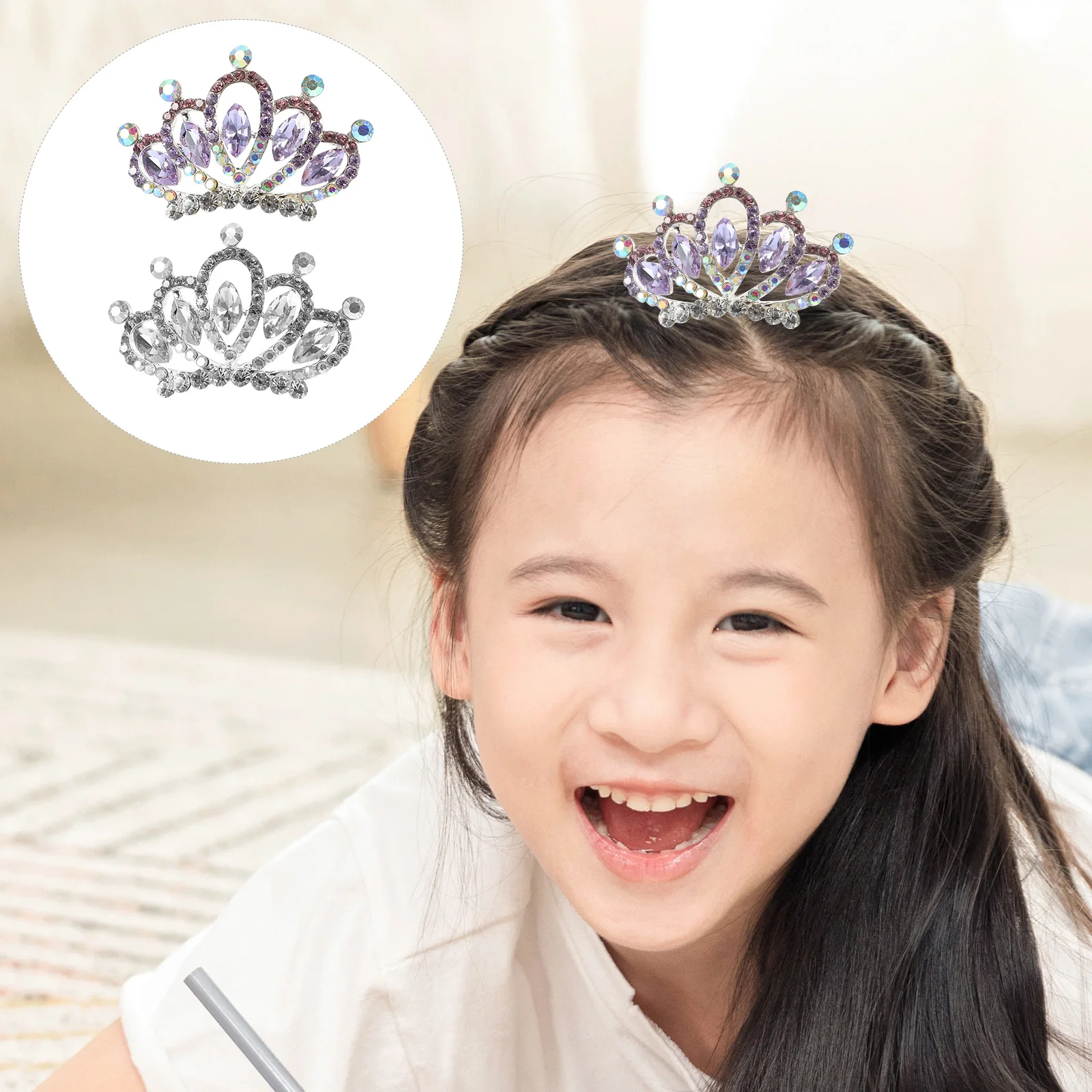 

4pcs Mini Tiara Combs Rhinestone Decorative Accessories Bridal Wedding Party Costume Stage Photography Crown Comb Tiara Crown