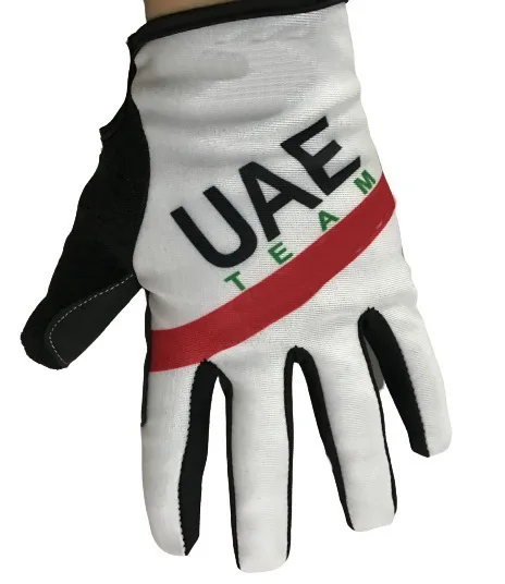 Winter Fleece Thermal 2020 UAE  Team One Pair Full Finger Cycling Jersey Gloves MTB Road Mountain Gel Gloves