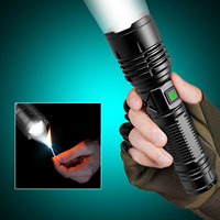 40W LED Telescopic Zoom Flashlight 26650 Battery Rechargeable Emergency Lamp With Ignition Lens Window Breaker 5 Lighting Modes
