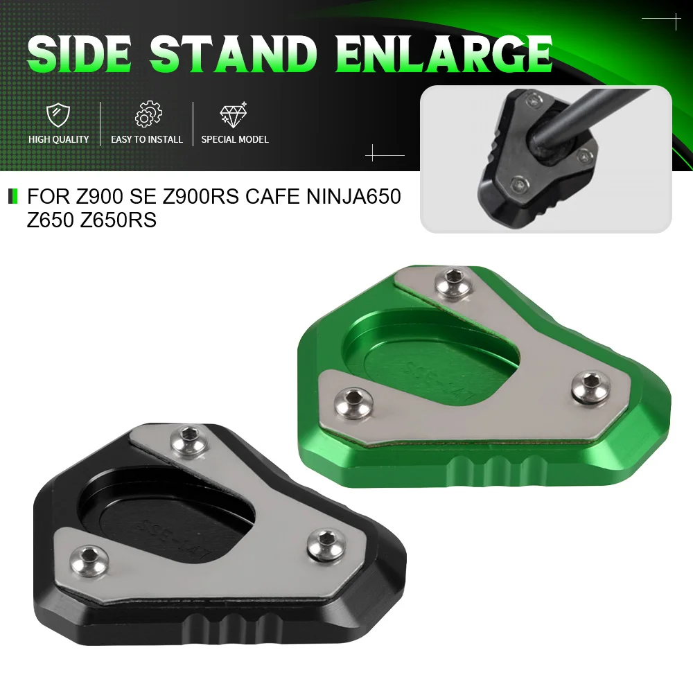 For KAWASAKI Z900 SE Z900RS Cafe NINJA650 Z650 Z650RS Motorcycle Accessories Foot Side Stand motorbike Extension Pad Kickstand