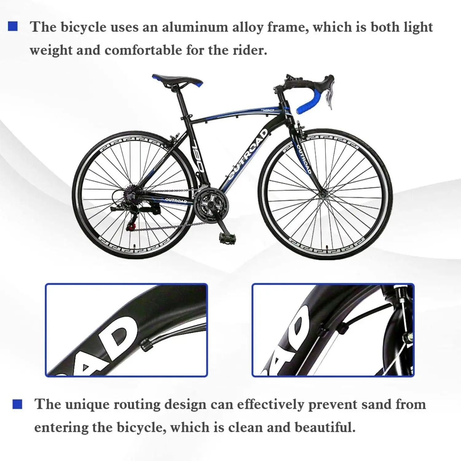 700C Wheel Road Commuter Bike, 14/21 Speed Shifter, Dual Disc Brakes Racing Bicycle Light Aluminum Alloy Frame for Men and Women