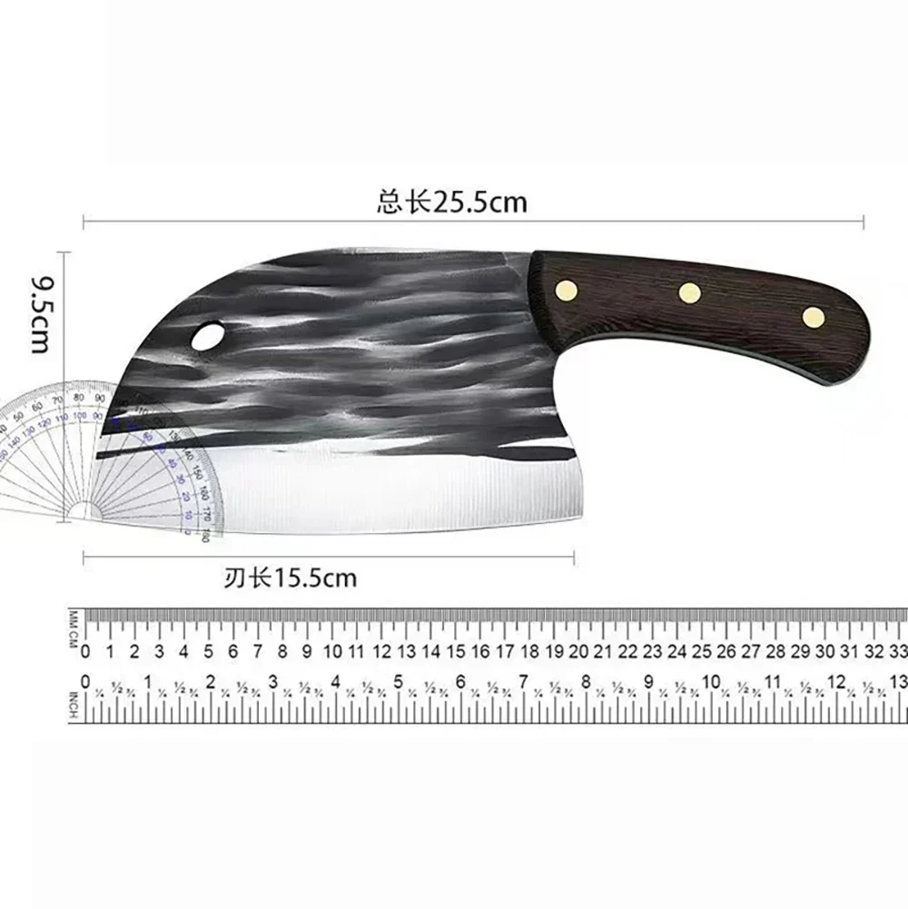 Upgrade High Carbon Steel Meat Cleaver Knife Wooden Handle Heavy Duty Dragon Bone Heavy Cutting Knife Premium Butcher Chopper