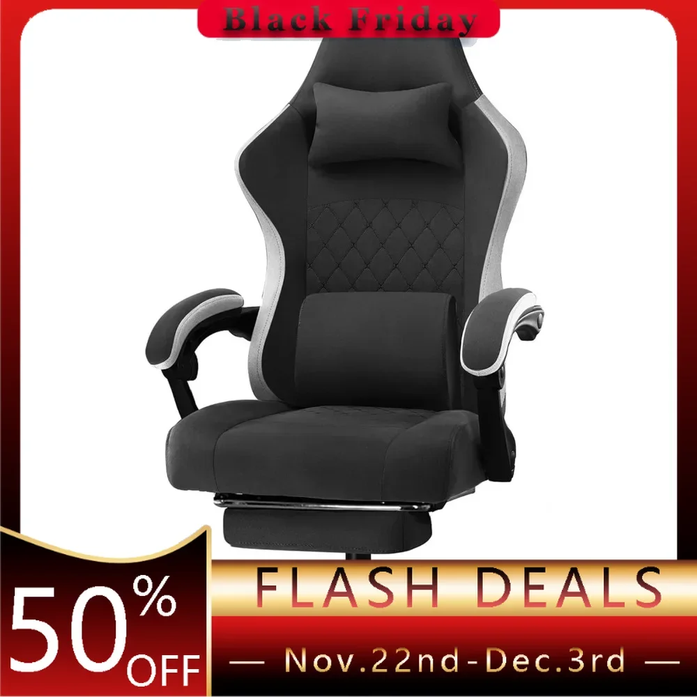 Gaming Chair, High Back Ergonomic Computer Chair with Lumbar Support Task Chair with Footrest , 21.5