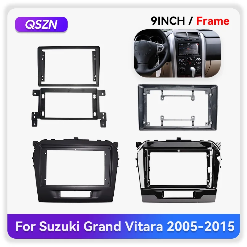 

QSZN для Suzuki Grand Vitara 2005-2015/VITARA 2015-2019 радио панель навигационная рамка подходит 2Din в приборной панели экран головного устройства