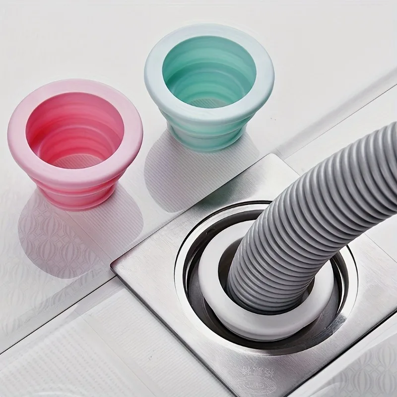 1/3pcs Household Floor Drain Cover, Washing Machine, Bathroom, Kitchen Pipeline, Sewer Anti-Clogging,And Odor-Proof Sealing Ring