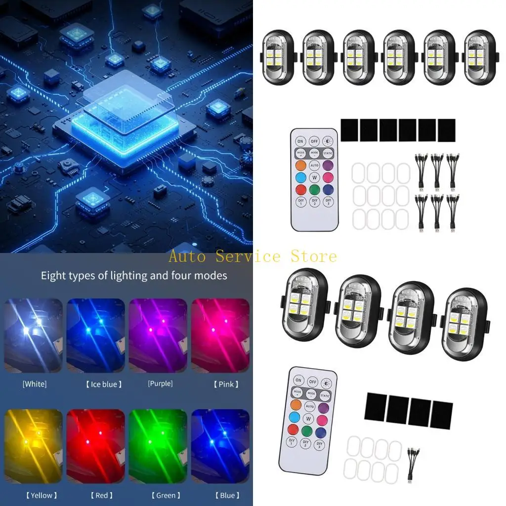 

462A Waterproof ABS Warning Light Rechargeable Waterproof Safety Light For Motorcycle Car And