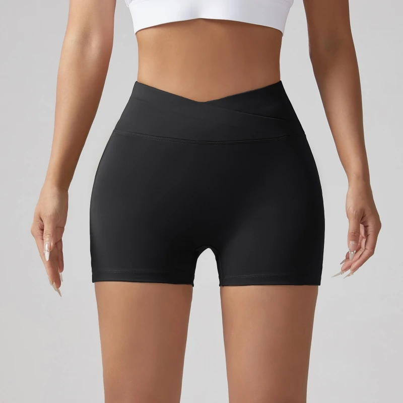 

Women's High Waist Nylon Biker Shorts With Pockets Quick-Dry Compression Gym Pants Custom Push-Up Yoga Workouts Leggings
