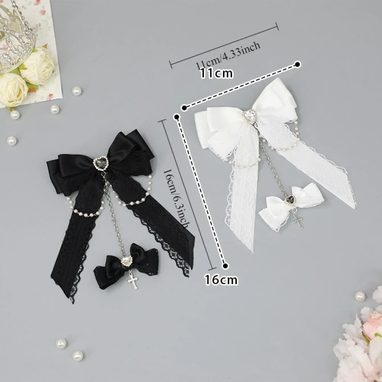 القوطية ثقافة فرعية مقوس دانتيل مشبك شعر لطيف سلسلة حجر الراين إكسسوار للشعر حلوة كول E فتاة الزي الديكور