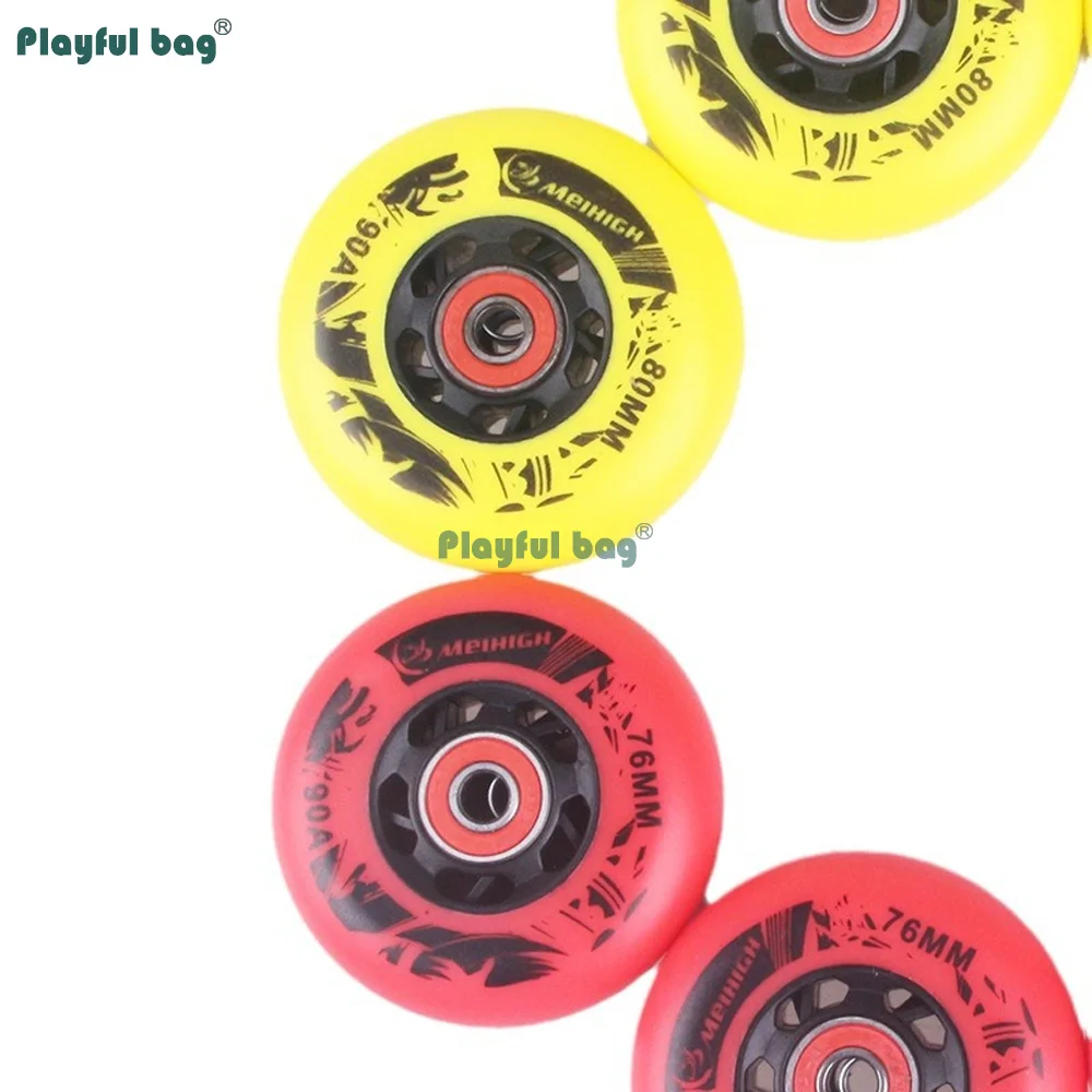 Pro 90A Inline Skate Wheels 72mm 76mm 80mm High Elasticity PU Wheels For Power Stops Adult Competition Freestyle Slides AMB318 - view 5