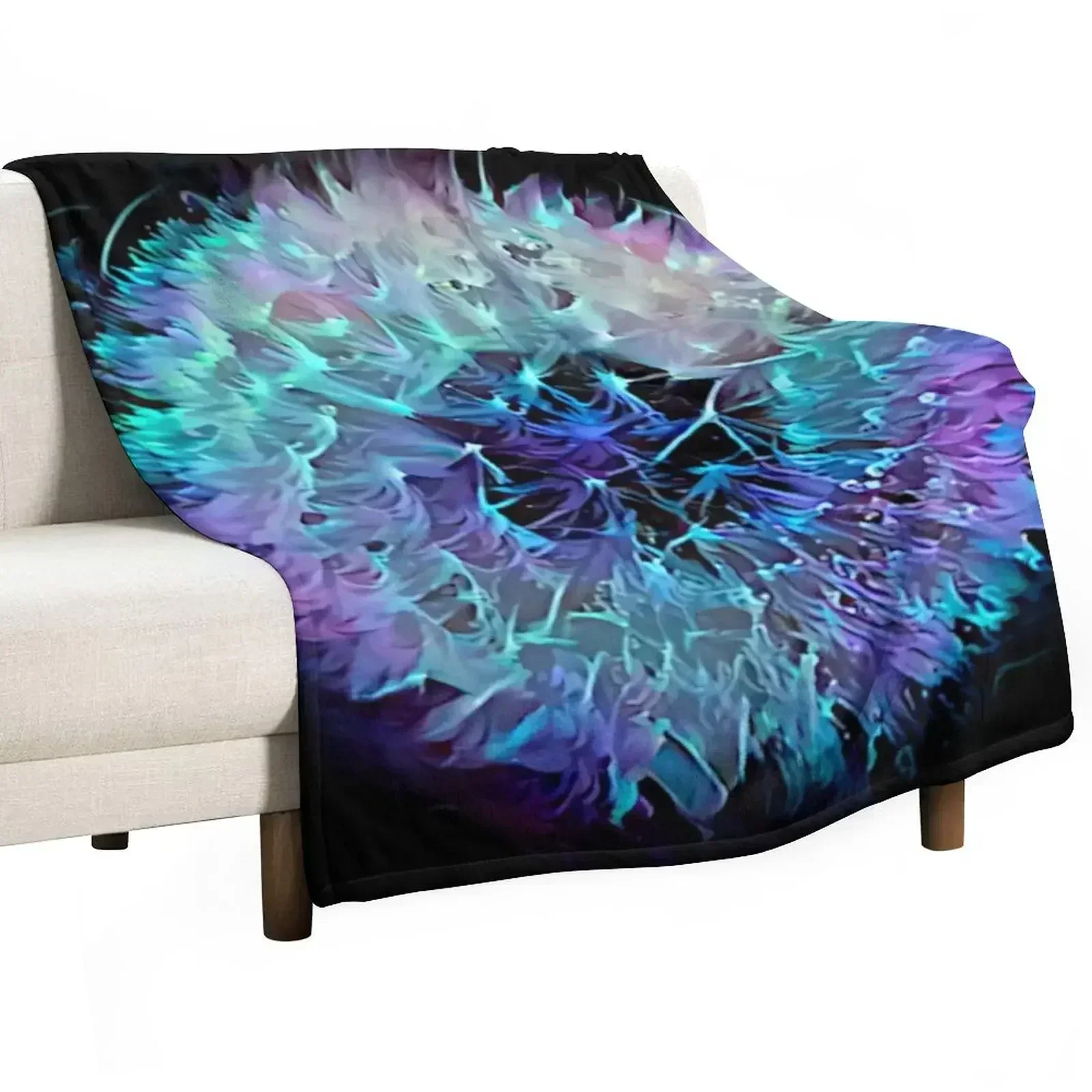 

New Blacklight Abstract: Dandelion Throw Blanket christmas gifts christmas decoration Large Blankets