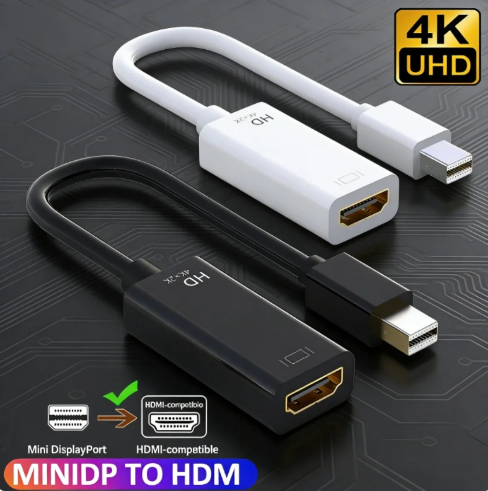 Mini DisplayPort to HDMI Adapter 4K 60Hz Thunderbolt to HDMI Video Converter  Audio Adapter For Phone Screen Mirroring Display