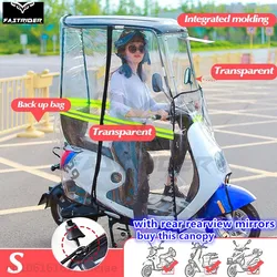 Electric Bicycle Canopy Motorcycle Canopy Anti-Windshield Rain Rearview Mirror Installation Electric Bike Umbrella With Tools