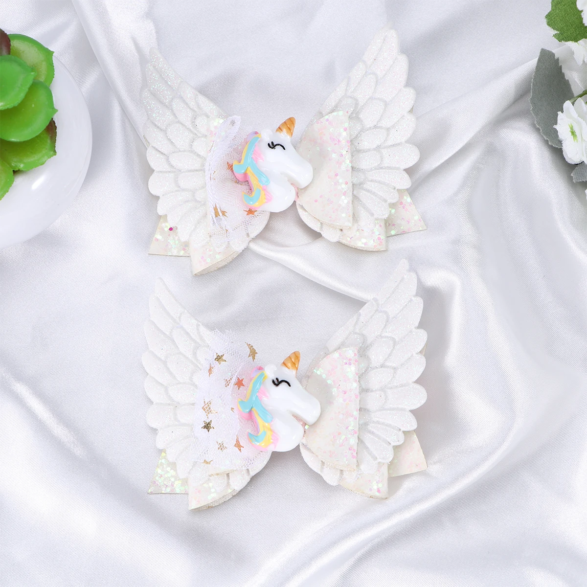 

2pcs Hair Clips White Sequin Barrettes Pins Lovely Headwear Child Bright Colors Fashion Accessories Women Daily Elegant School