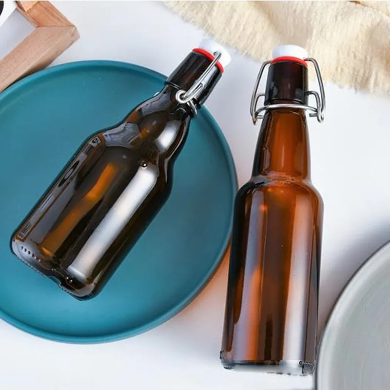 Sealed Buckle Glass Bottle Jar, Portable Juice, Wine, Water Can, Storage Tank, Food Container, Home Kitchen