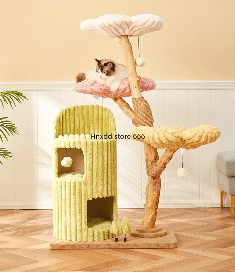 Removable and washable solid wood cat climbing frame jumping platform cat toy grinding claws