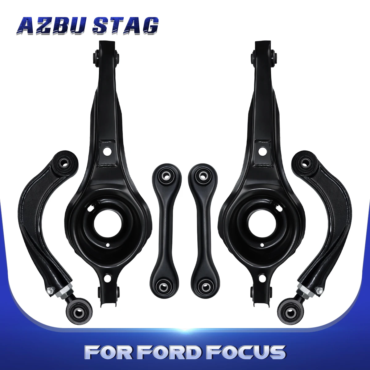 

AzbuStag 6Pcs Rear Upper Lower Forward Rearward Control Arm for Ford Focus 2000 2001 2002 2003 2004 2005 2006 2007 2008-2011