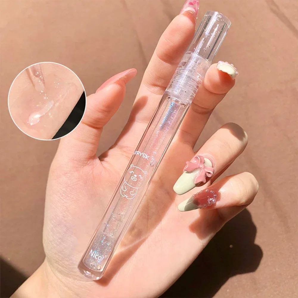 High Glossy Transparent Lip Gloss Lasting Moisturizing Nourishing Shiny Crystal Jelly Lipstick Reduce Lip Lines Makeup Cosmetics