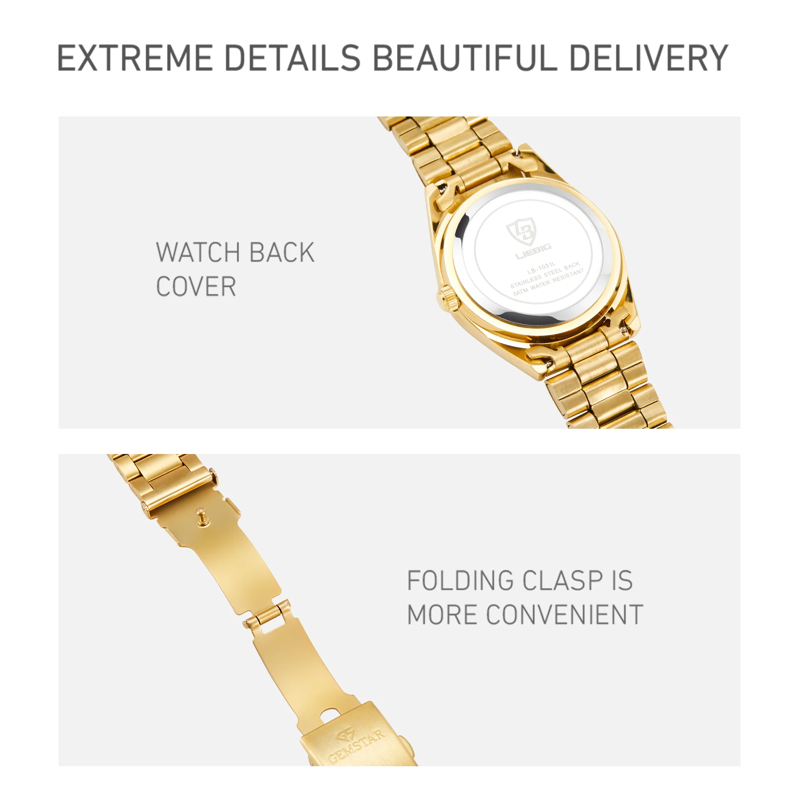 LIEBIG 女性トップブランドの高級クォーツムーブメント腕時計女性のためのステンレス鋼ストラップ時間腕時計レディースエレガントな腕時計