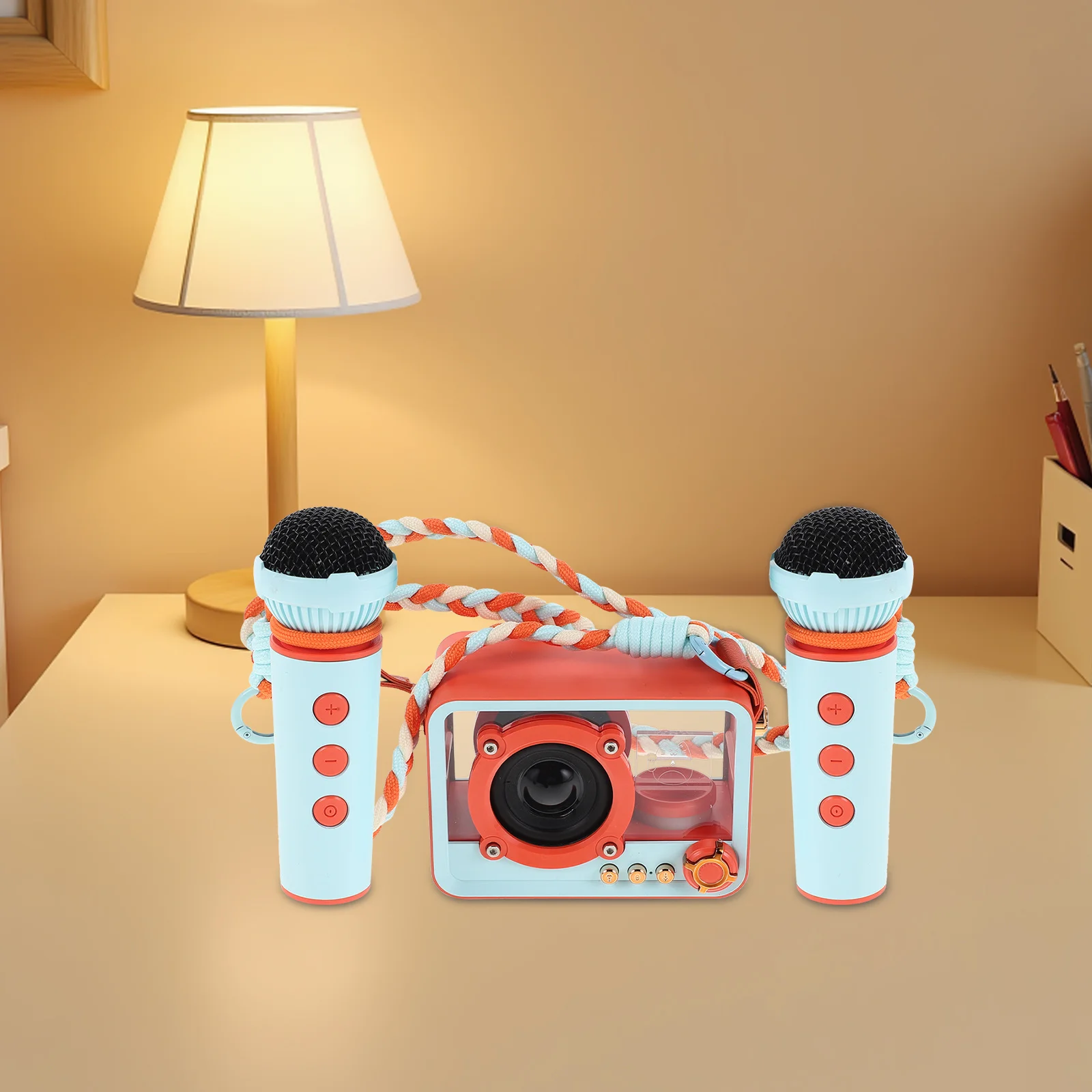 

1Set Speaker Mini Karaoke Machine with Built-in Microphone Wireless Connectivity High Fidelity Sound Portable for Home