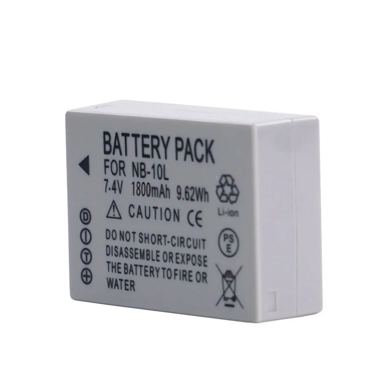 7.4V 1800mAh nb-10l NB 10L Akumulator do aparatu Canon SX40 HS SX40HS SX50 HS SX50HS G1 X G1X G15 G16 SX60 HS G3X