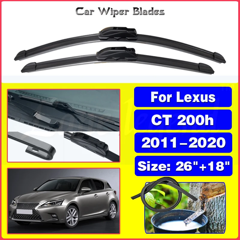 

Wiper LHD Front Wiper Blades For Lexus CT 200h CT200h 2011-2020 2012 2013 Windshield Windscreen Window Car Rain Brushes 26"+18"