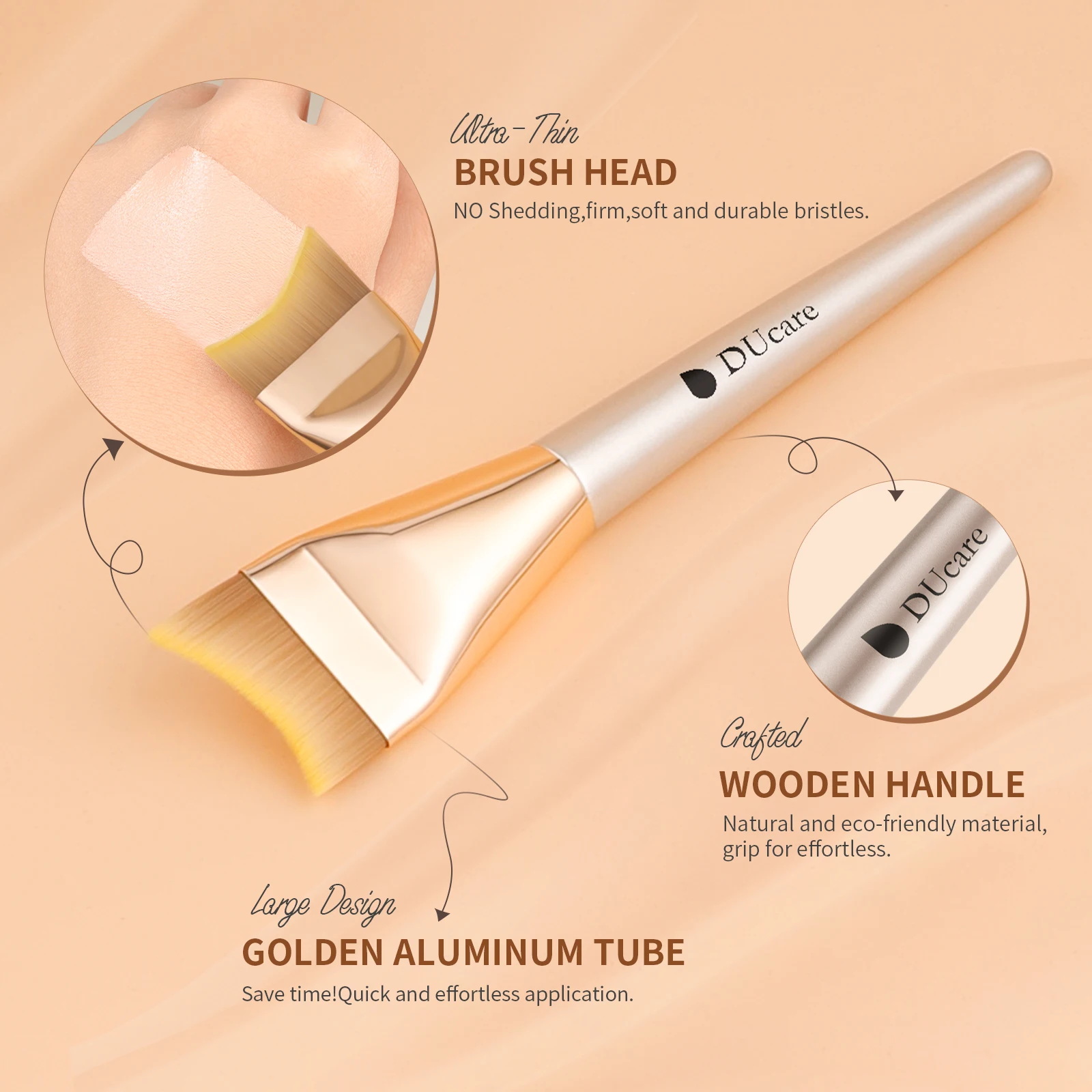 DUcare-brocha para base ultrafina, brocha ligera para contorno plano, crema para mezclar, maquillaje líquido, espátula para máscara de maquillaje profesional