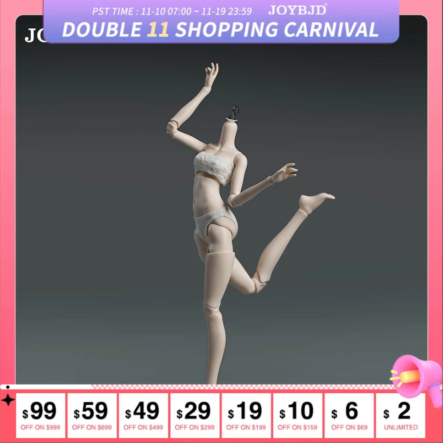 

Joybjd 1/4 Bjd Body Muxi Nude Doll for Female UV Resistance Original High-quality Ball Jointed Doll Resin Toy