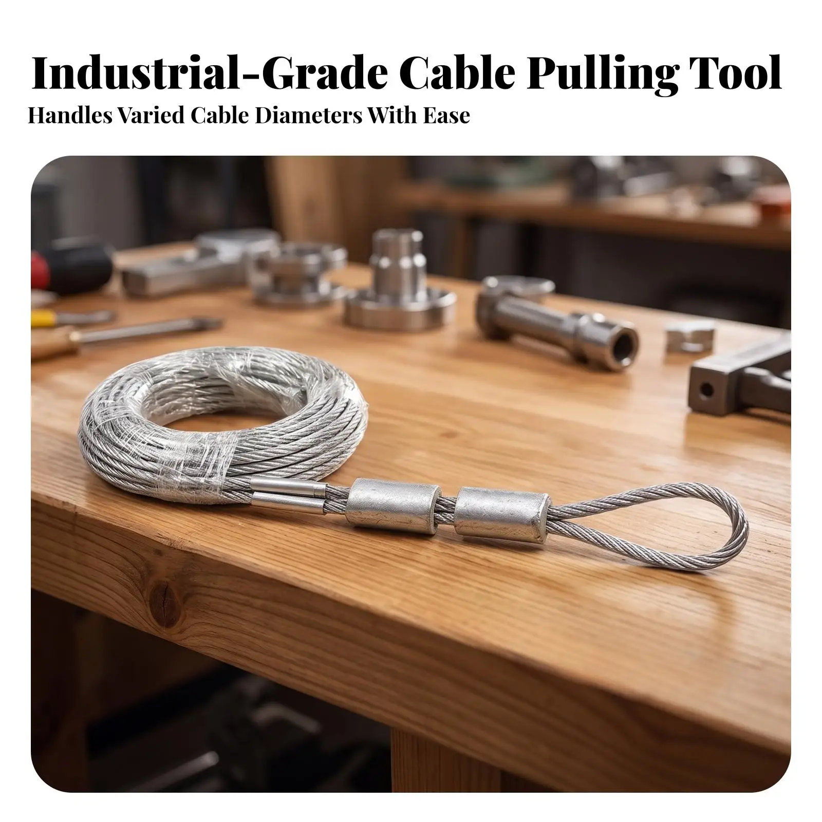 High Strength Wire Pulling Net with Loop End for Cable Routing Steel Wire Mesh Sleeve for Conduit Installation and Pulling Tasks