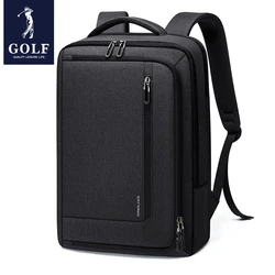 GOLF Business Men's Backpacks Slim Laptop Backpack 15 6 Inches Waterproof Elegant Fashion Man Back Pack For Office Black Oxford