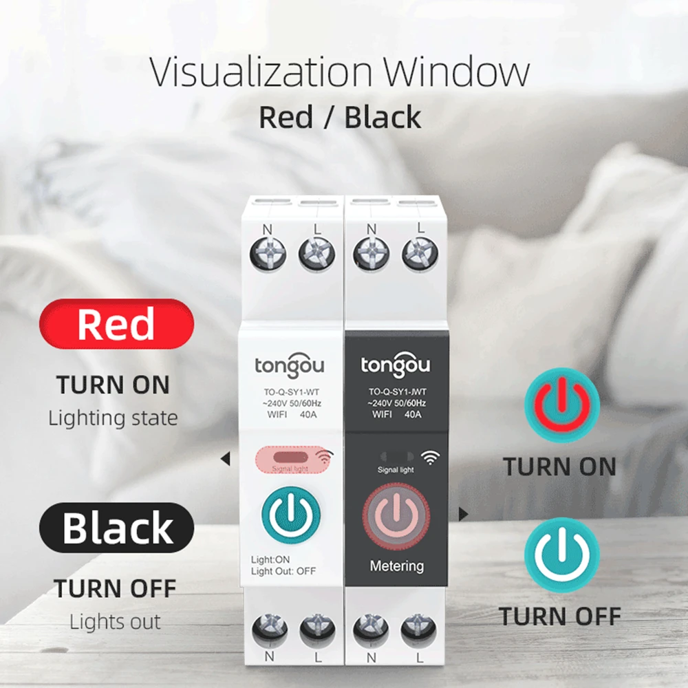 Interruptor de circuito inteligente con Wifi para el hogar, módulo de temporizador con Control por voz, Alexa, Google Home, Alice, Tuya, 16A, 1P, DIN