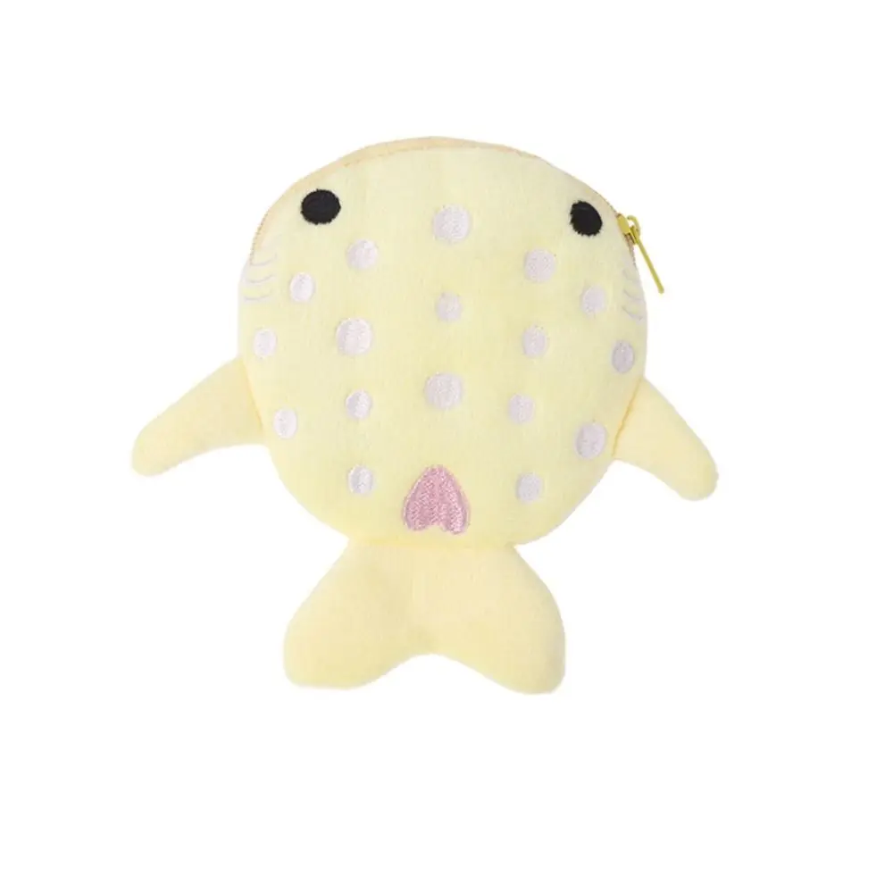 Cartoon Shark Whale Shark Coin Purse Animal Bag Pendant Shark Plush Wallet Creative Fashion Plush Coin Bag Earphone