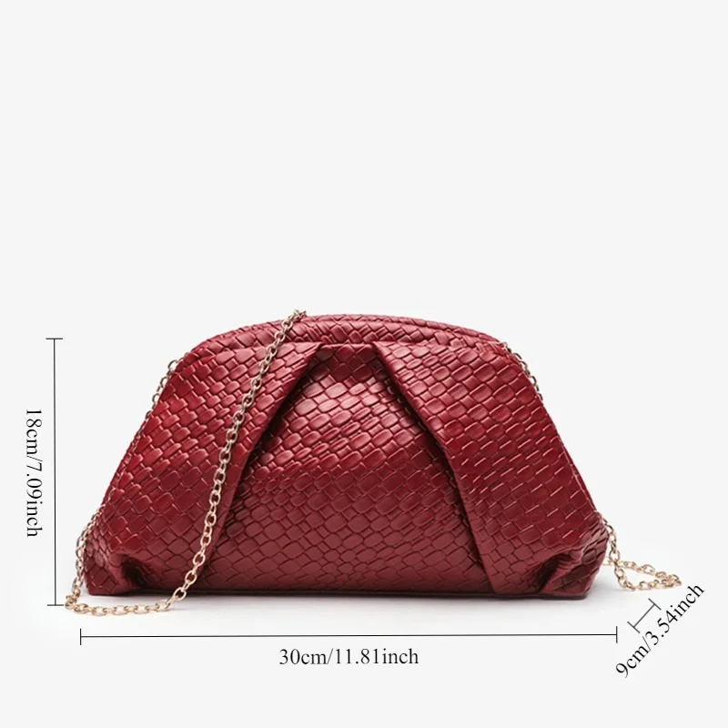 Creative Chain Woven Texture Leather Retro Women's Fashionable Single-shoulder Crossbody Bag view 5