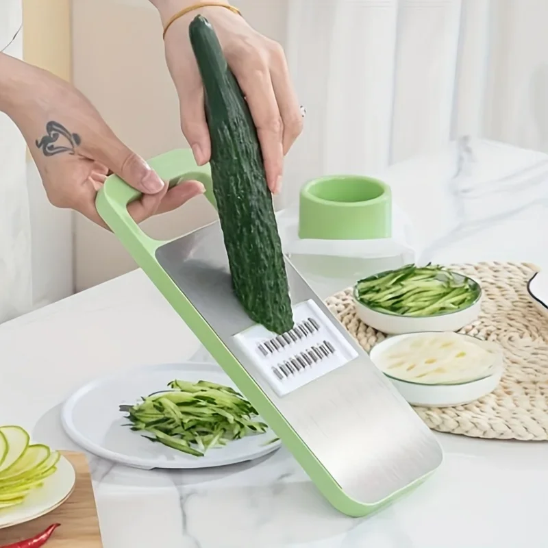 6-in-1 Mandoline Kitchen Slicer Multi functional Vegetable Slicer with Hand Protection, Vegetable Slicer with Shredder