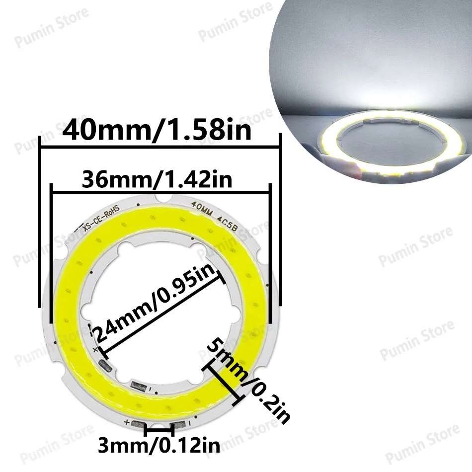 Angel Eyes 12V LED COB Runde Ring-Glühbirne Lichtquelle Warmweiß Kaltweiß 20-120mm LED-Chip-Modul Dekorative Heimbeleuchtung Deckenlampe