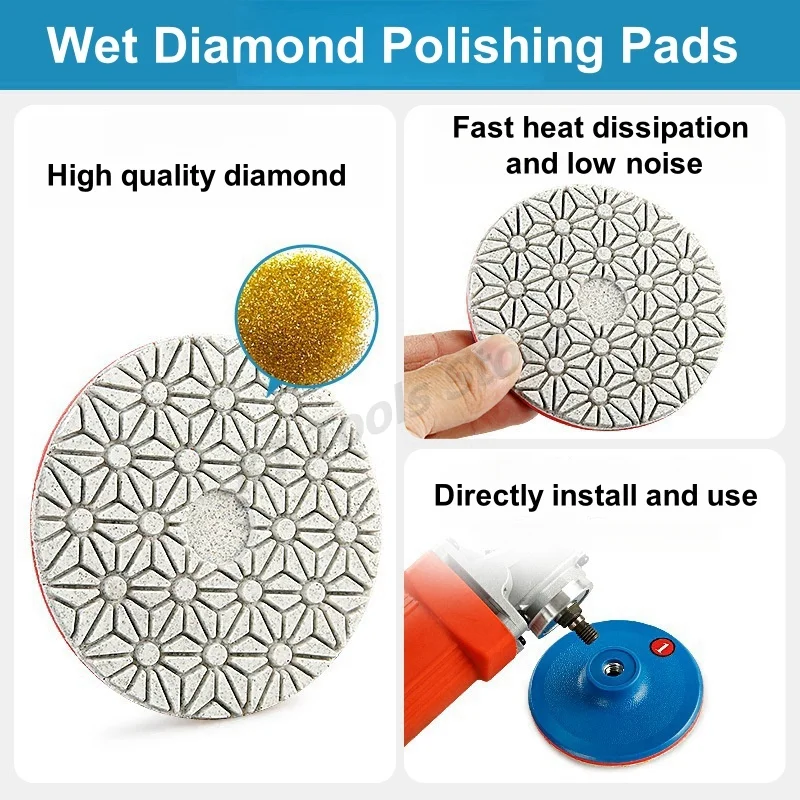 3inch 4inch Wet Polishing Pads 4 Step Diamond Polishing Disc For Concrete Granite Marble Polishing Sanding Discs Power Tools