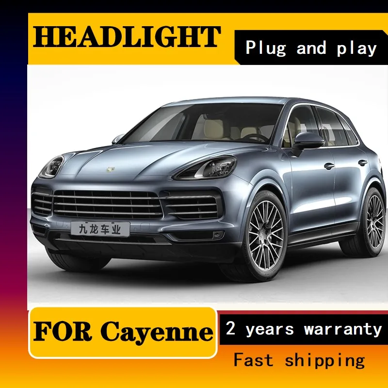 One pair Head Lamp for Cayenne Headlight 2011-2018 Headlights Cayenne DRL Turn Signal High Beam Angel Eye Projector Lens