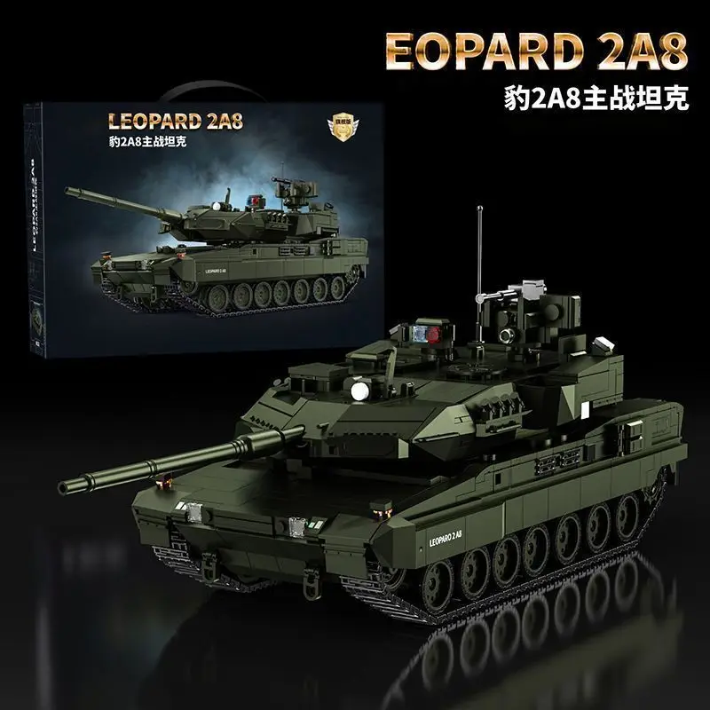 

12GO New Model 96012 Modern Tank Leopard 2A8 Main Battle Tank Puzzle Building Set for Children and Military Toys