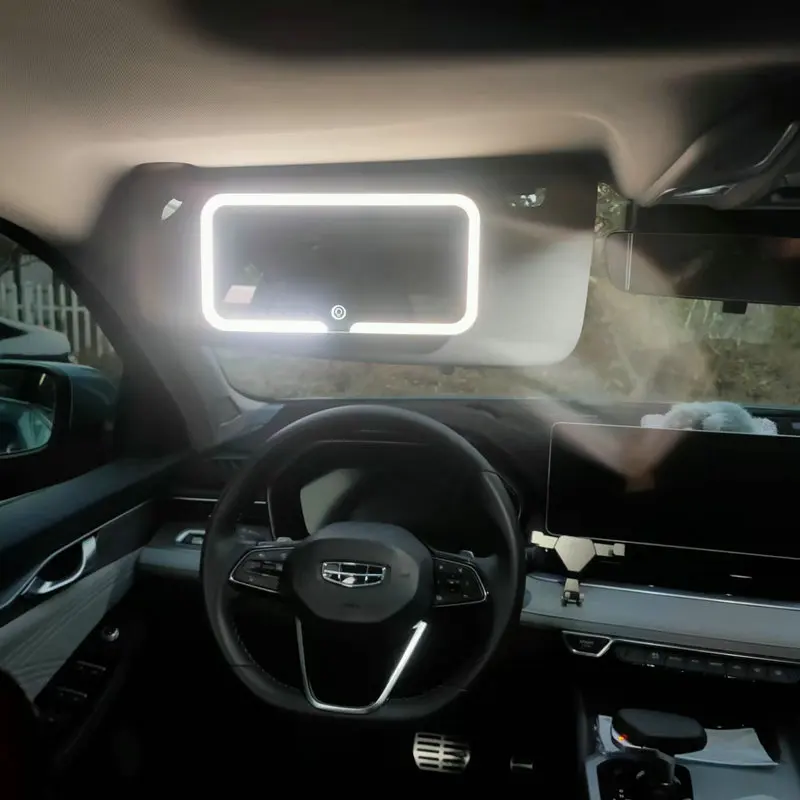 SEAMETAL Car Sun Visor Make Up Mirror Touch Screen Adjustable Brightness 3-Color Switchable Makeup Mirror Charging Vanity Mirror