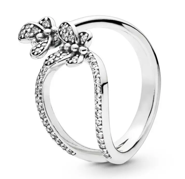 

Original 925 Sterling Silver Pan Ring Bedazzling Butterflies Ring For Women Wedding Party Gift Fine EuroPe Jewelry