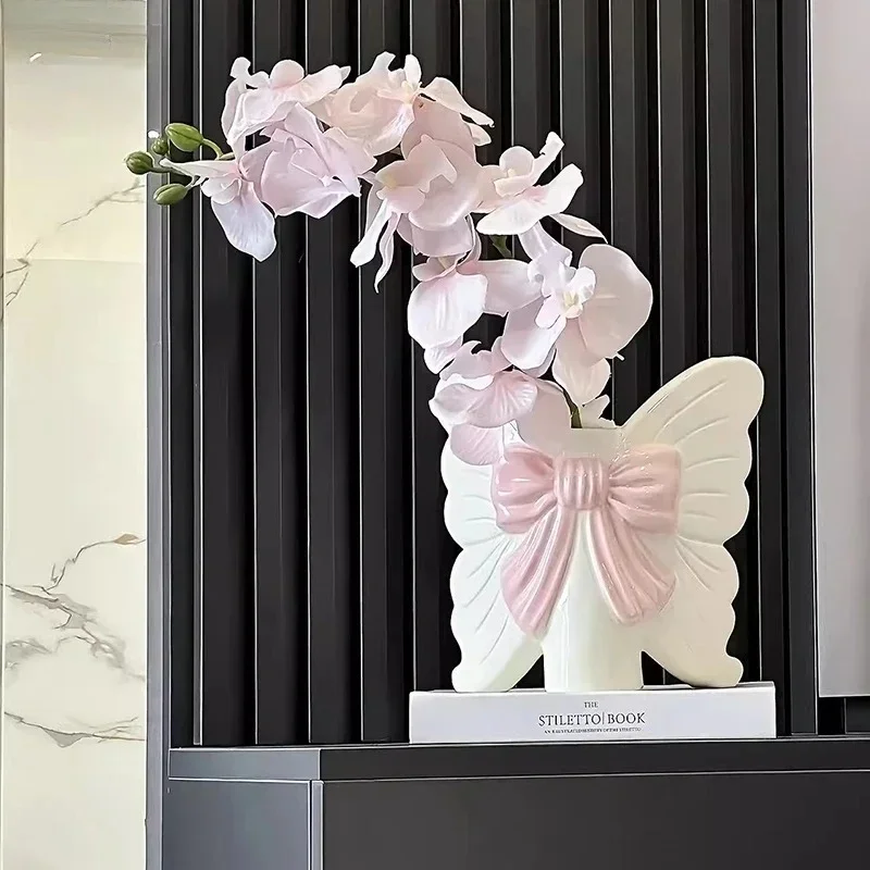 Creative Butterfly Shape Ceramic Vase Flower Pots Desk Decoration Flower Arrangement Modern Floral Vases Room Aesthetic Decor