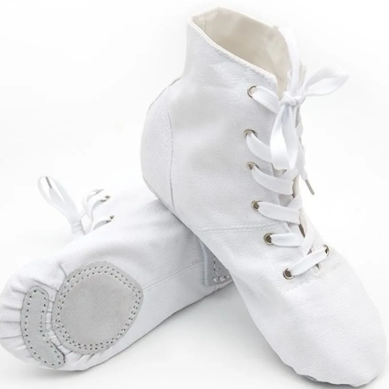 ارتفاع أعلى مصمم الباليه الرقص انقسام الكعوب وحيد حذاء أسود أحمر أبيض الرجال النساء الفتيان الفتيات قماش أحذية الجاز