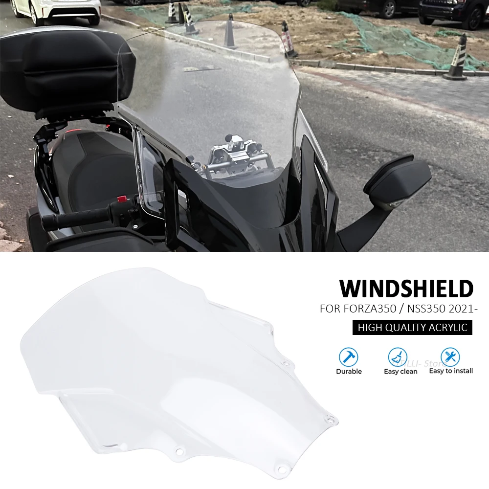 New Motorcycle Heightening Windshield Windscreen Wind Deflectors For Honda Forza350 NSS350 Forza FORZA 350 2021-2023