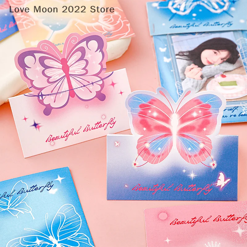 10PCS Kawaii Butterfly Card Head Back Card Back Paper Cute Cut Sticky Notes Self Printed DIY Card Packaging Material Paper