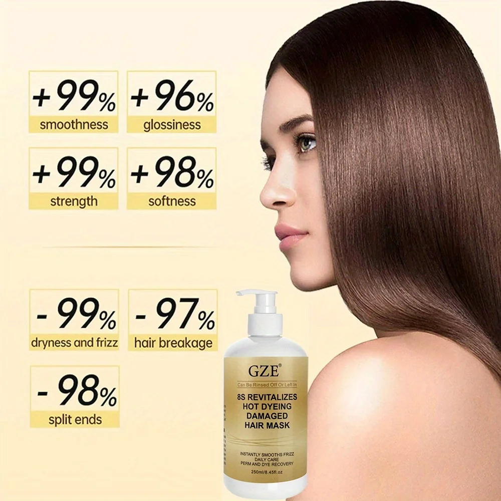 GZE 8S Revitalizes Hot Dyeing Damaged Hair Mask Protein Moisturizing Damaged Hair From Perming And Dyeing Frizz Tangles