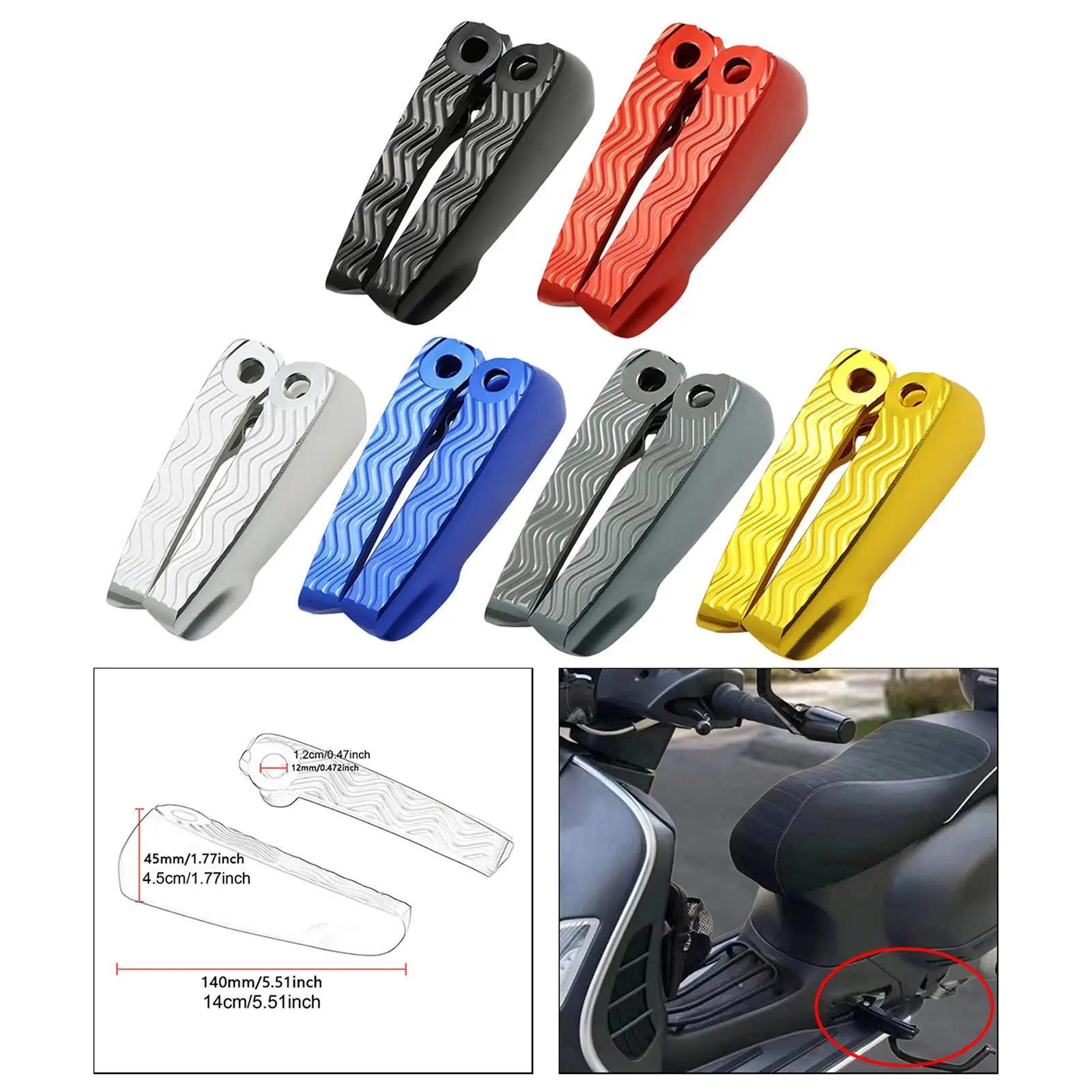 

Rear Passenger Footrests Passenger Pedal Board Foot Pedal for Vespa GTS 125 Euro 3 GTS 250 GTS 300IE Super Touring Gtv 125