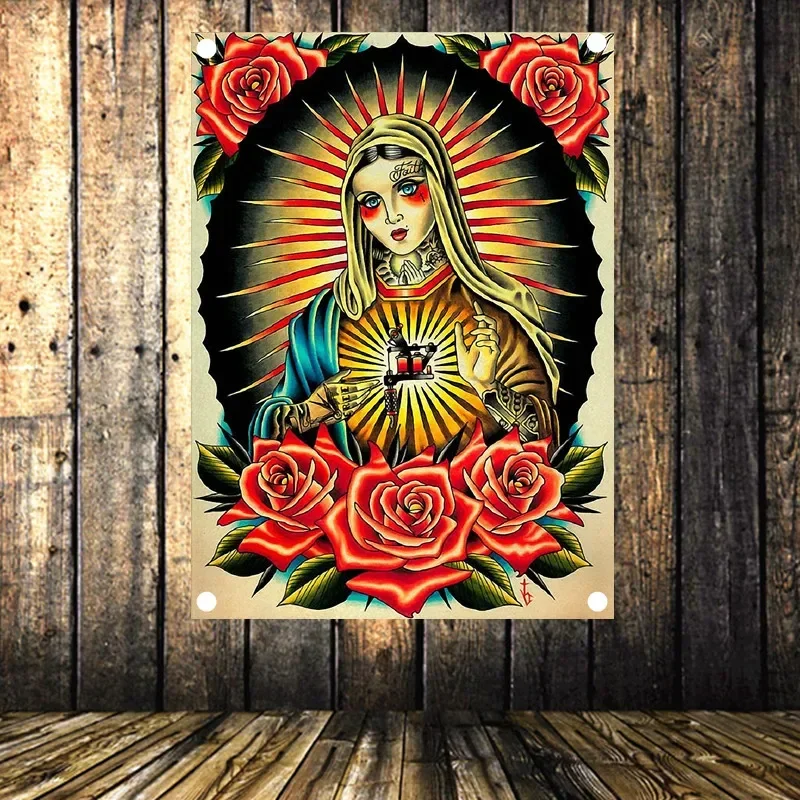 Vintage ROCK MUSIC Macabre Art Poster Wall Art HD Print  Banners Collections Music Pictures Canvas Flags Tapestry Home Decor C2