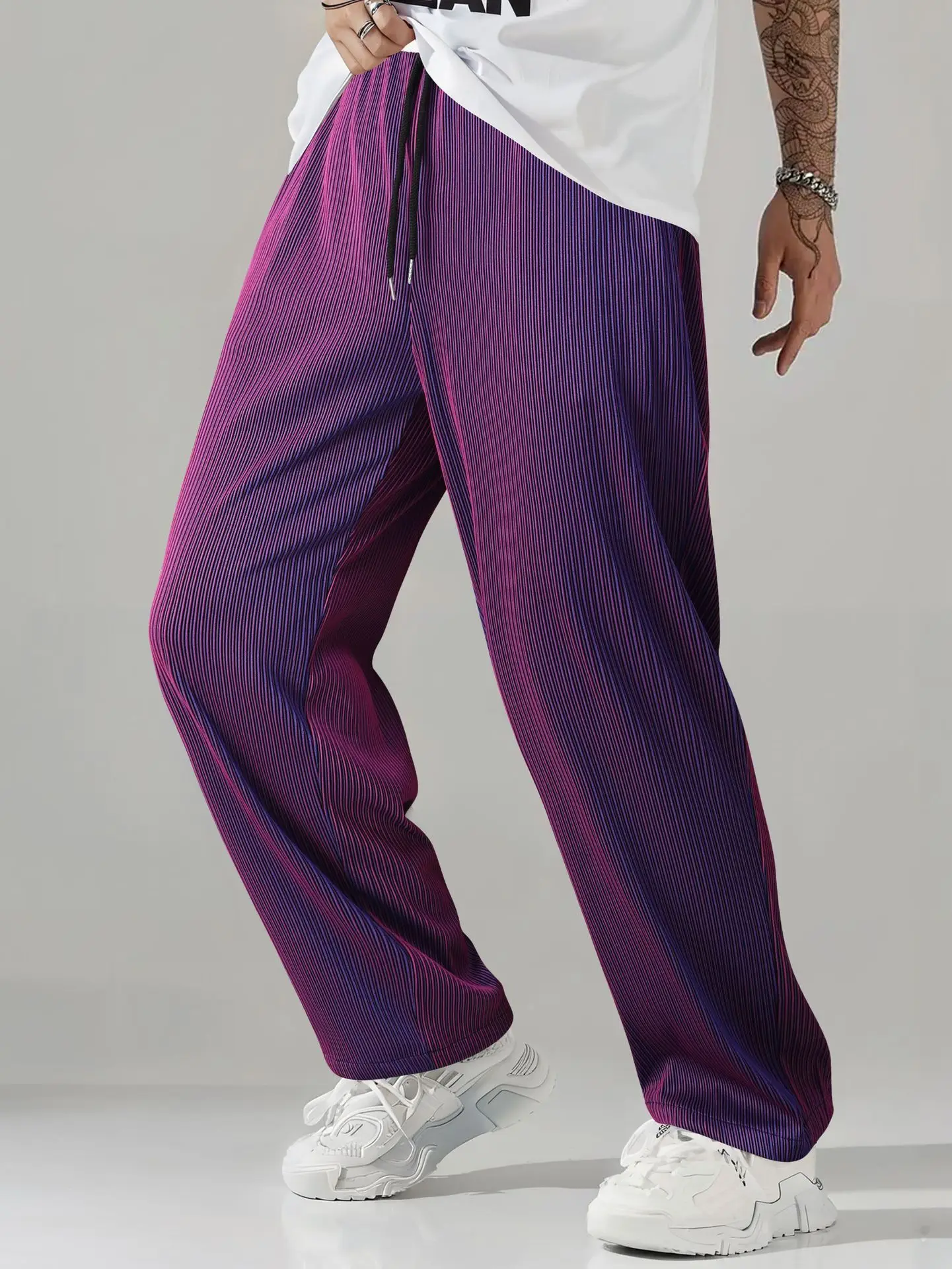 

New men's casual pants - anti-wrinkle, non-elastic, breathable, stretchy, stain-resistant straight-leg pants, hip-hop streetwear