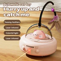 Coche infrarrojo con láser y pluma para gatos
